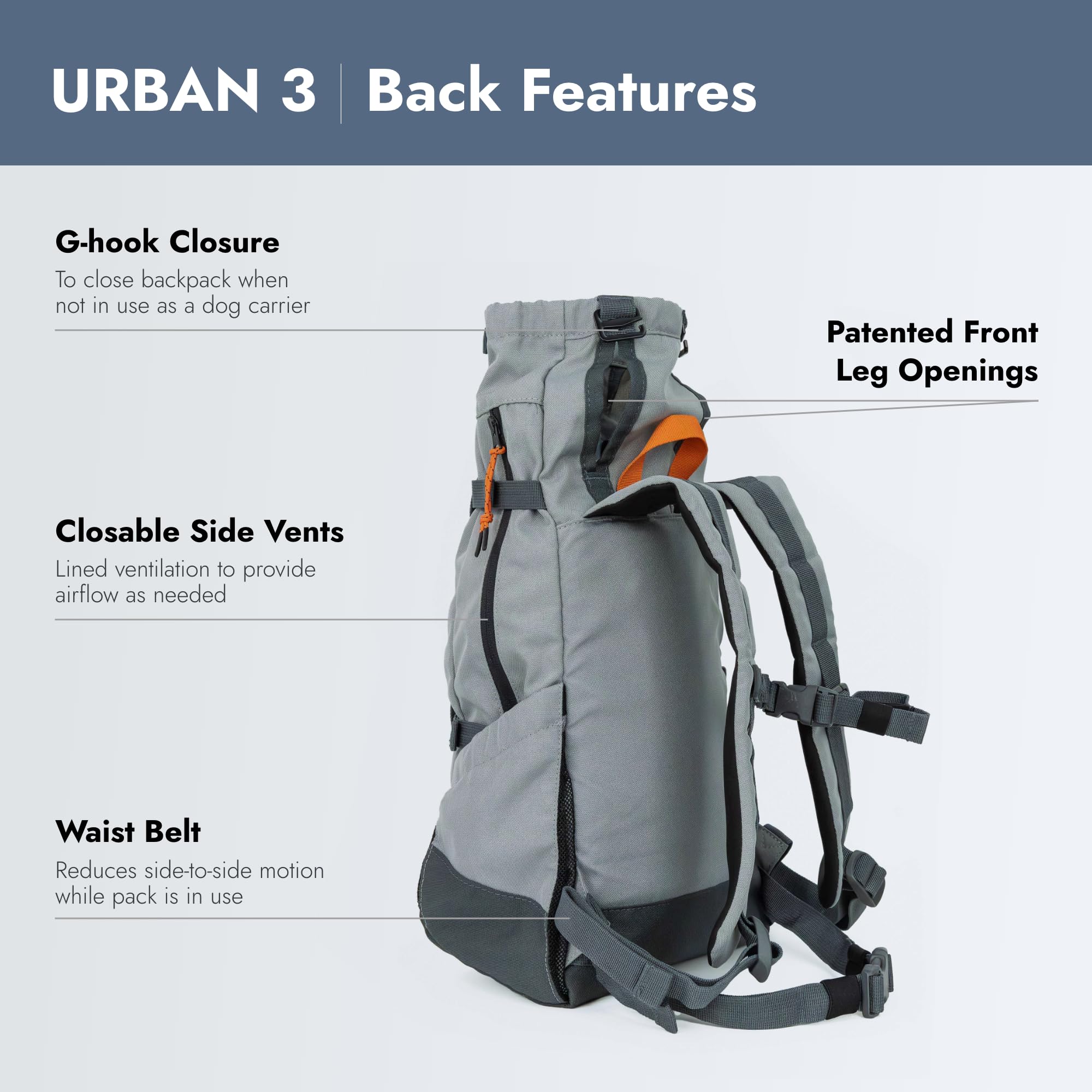 K9 Sport Sack Urban 3: correas de seguridad para ajuste seguro