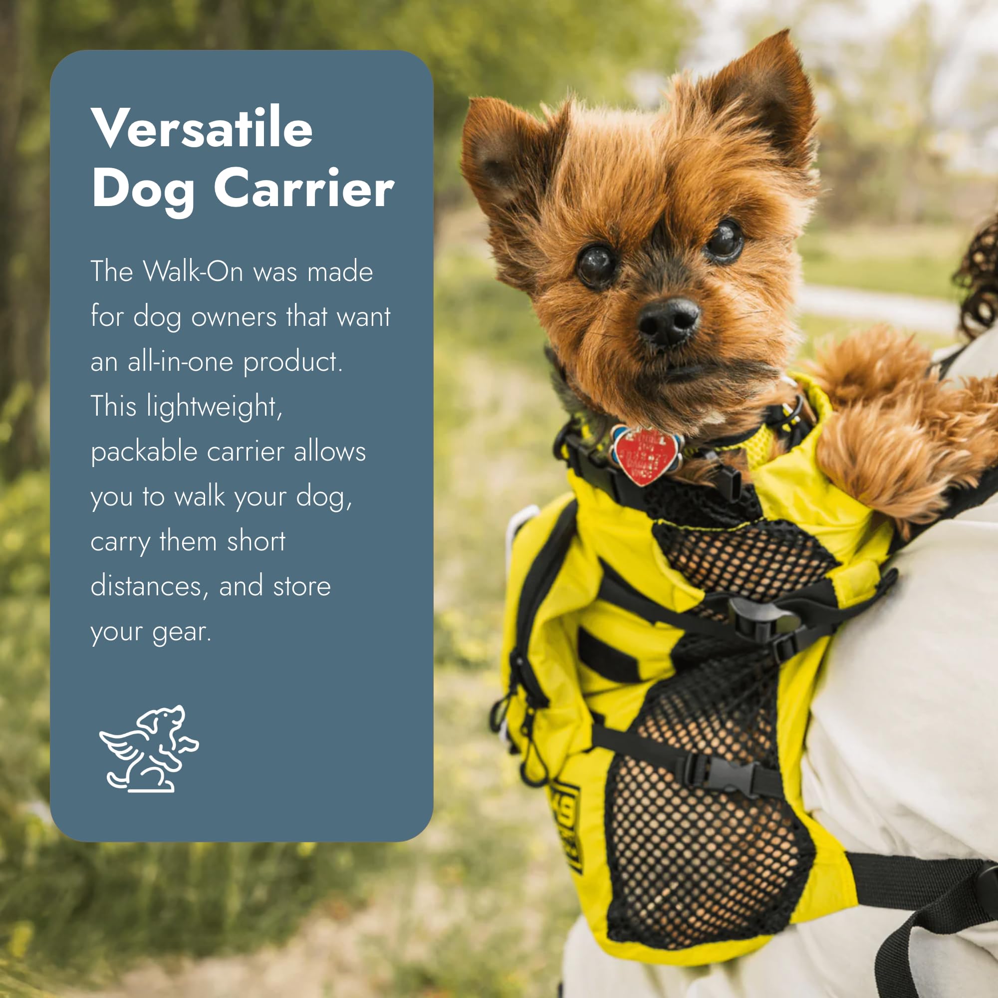 K9 Sport Sack Walk-On con arnés incluido para mayor comodidad.