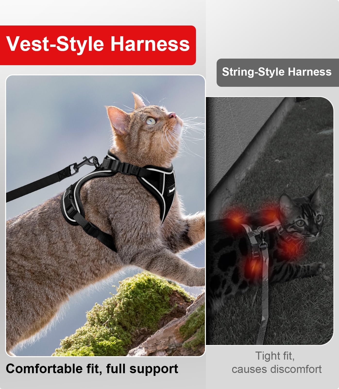 Kaazylab arnés gato ajuste ergonómico 360 grados para confort
