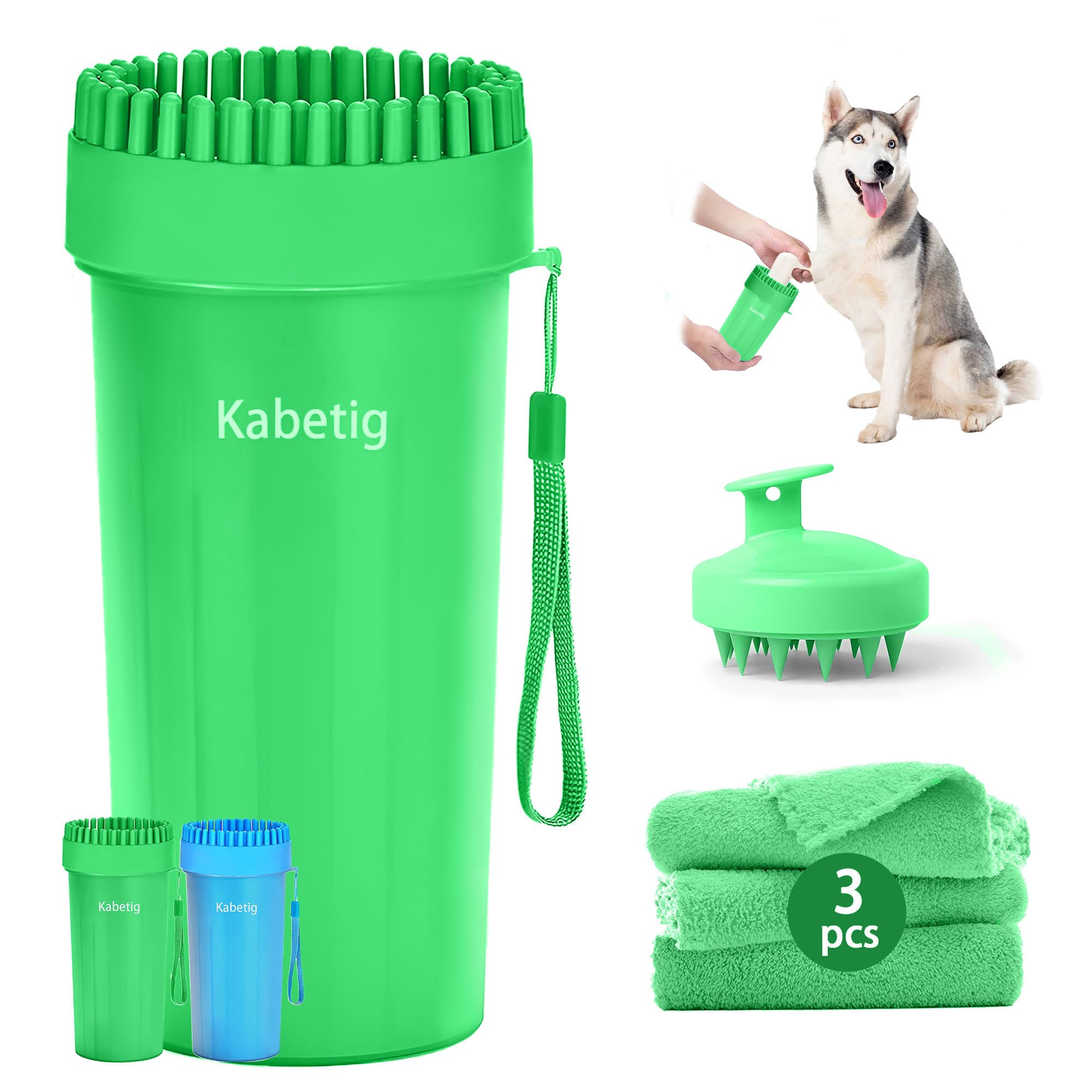 Kabetig diseno-2-en-1 para limpieza y bano de mascotas.