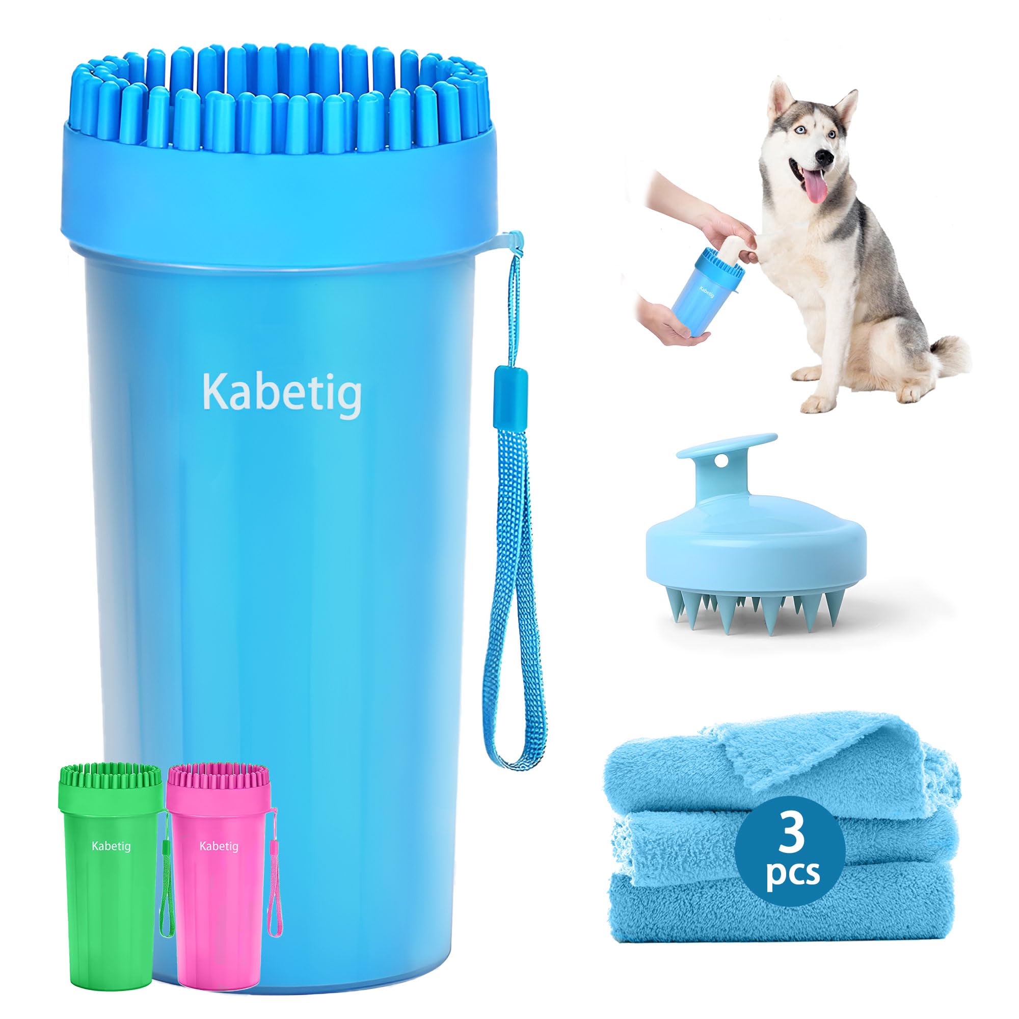 Kabetig limpiapatas para perros grandes con diseño 5 en 1 para limpieza rápida