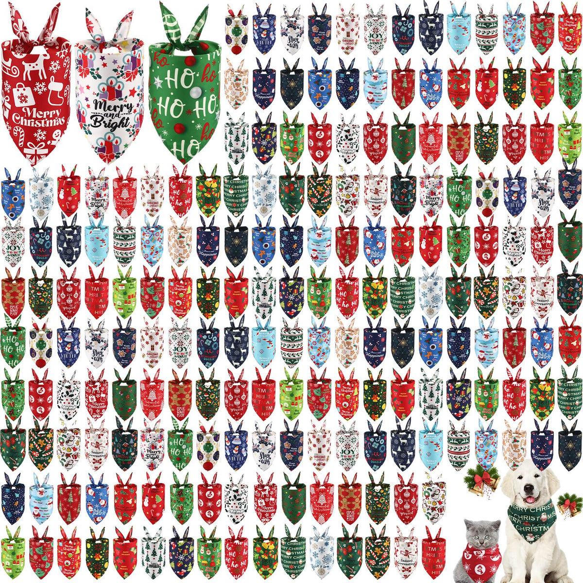Kacctyen bandana navideña para perros, patrón festivo, ideal para sesiones de fotos.