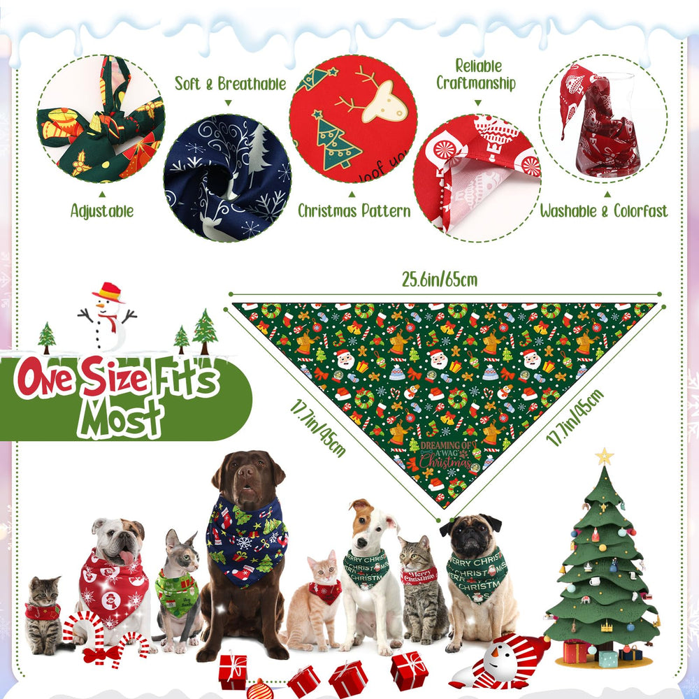 Kacctyen bandana navideña para perros, colección variada para fiestas y fotos.