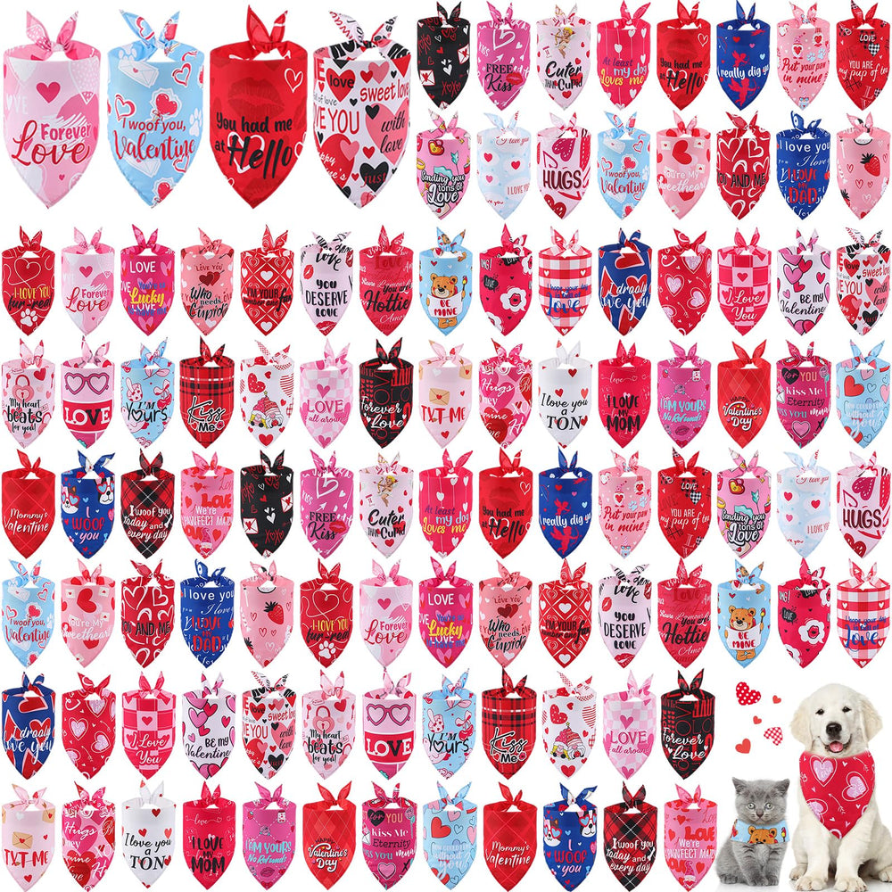 Bandana de Kacctyen para perro con corazones, festiva y atractiva