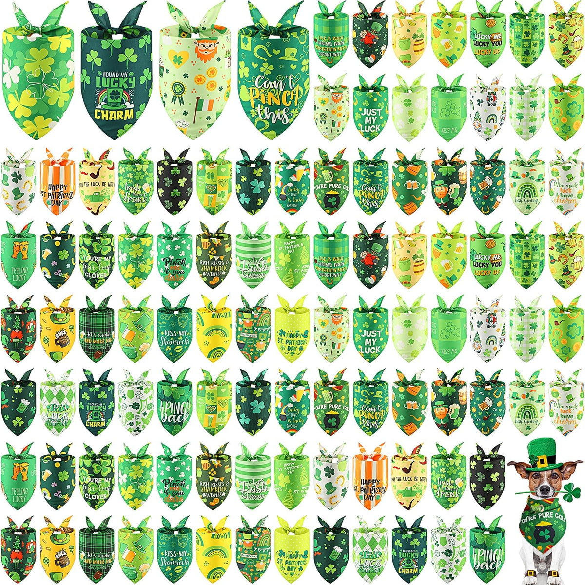 Kacctyen bandana para perro con temática de San Patricio multicolor, ideal para fiestas.