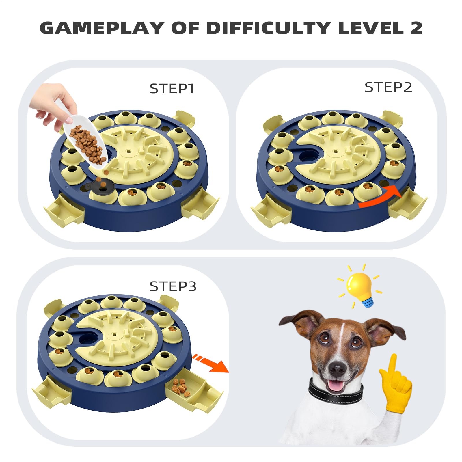 KADTC rompecabezas para perros, disco giratorio para juego dinámico