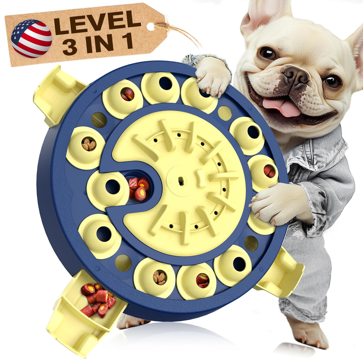 KADTC rompecabezas para perros, tres niveles para juego progresivo y estimulante