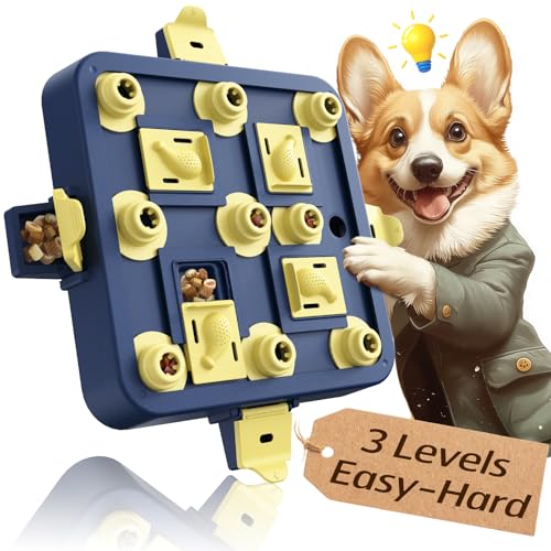 KADTC perro rompecabezas de 3 niveles para estimulación mental.