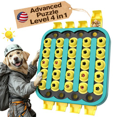 KADTC tablero de desafío 4 niveles ofrece estimulación mental progresiva para perros activos.