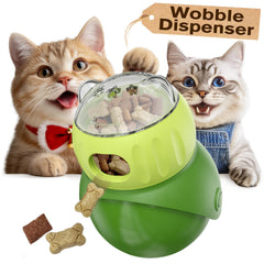 KADTC Wobble, dispensador de golosinas para gatos, con diseño estadounidense en acción.