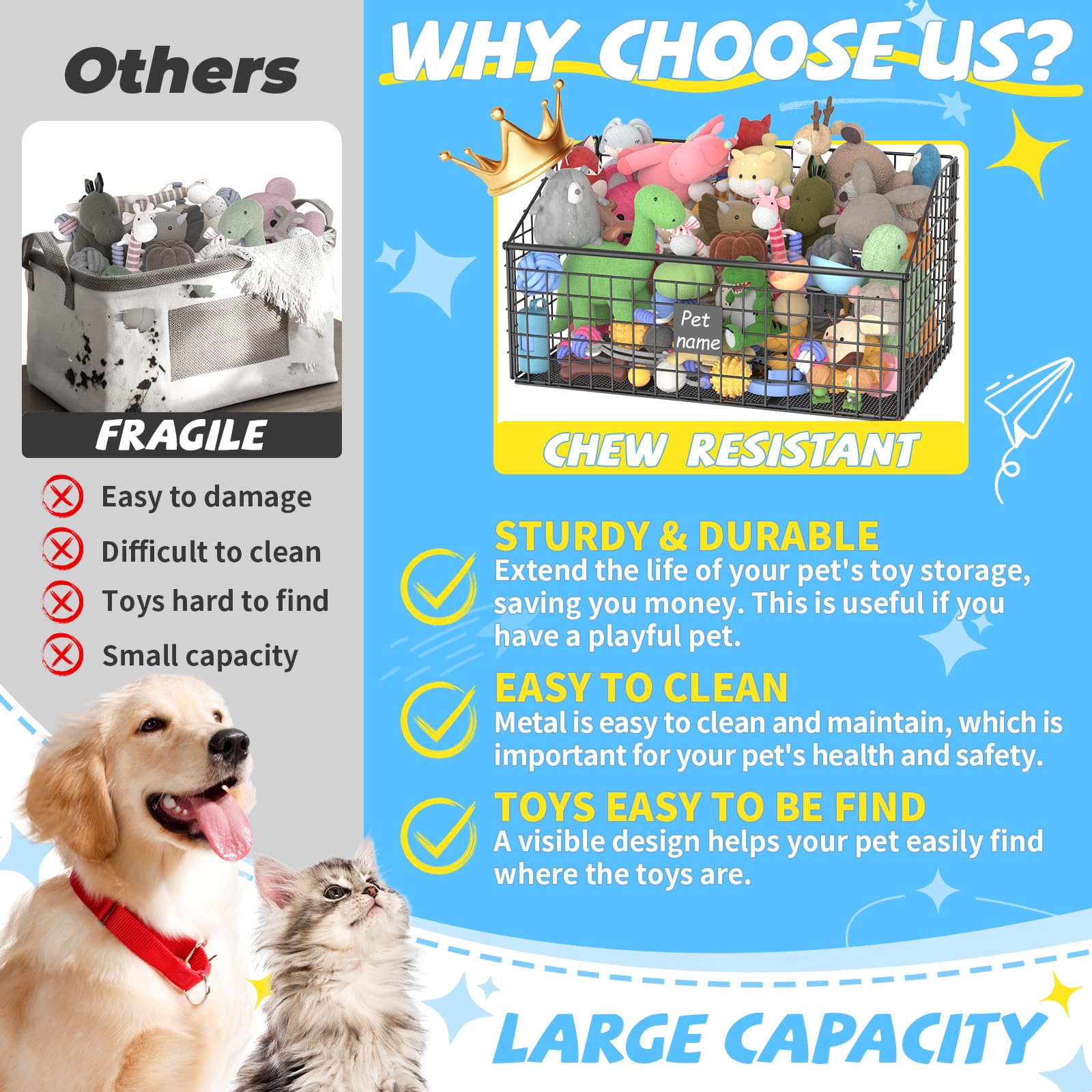 Kaiferty acceso fácil para perros de todos los tamaños, juguetes al alcance durante el juego.