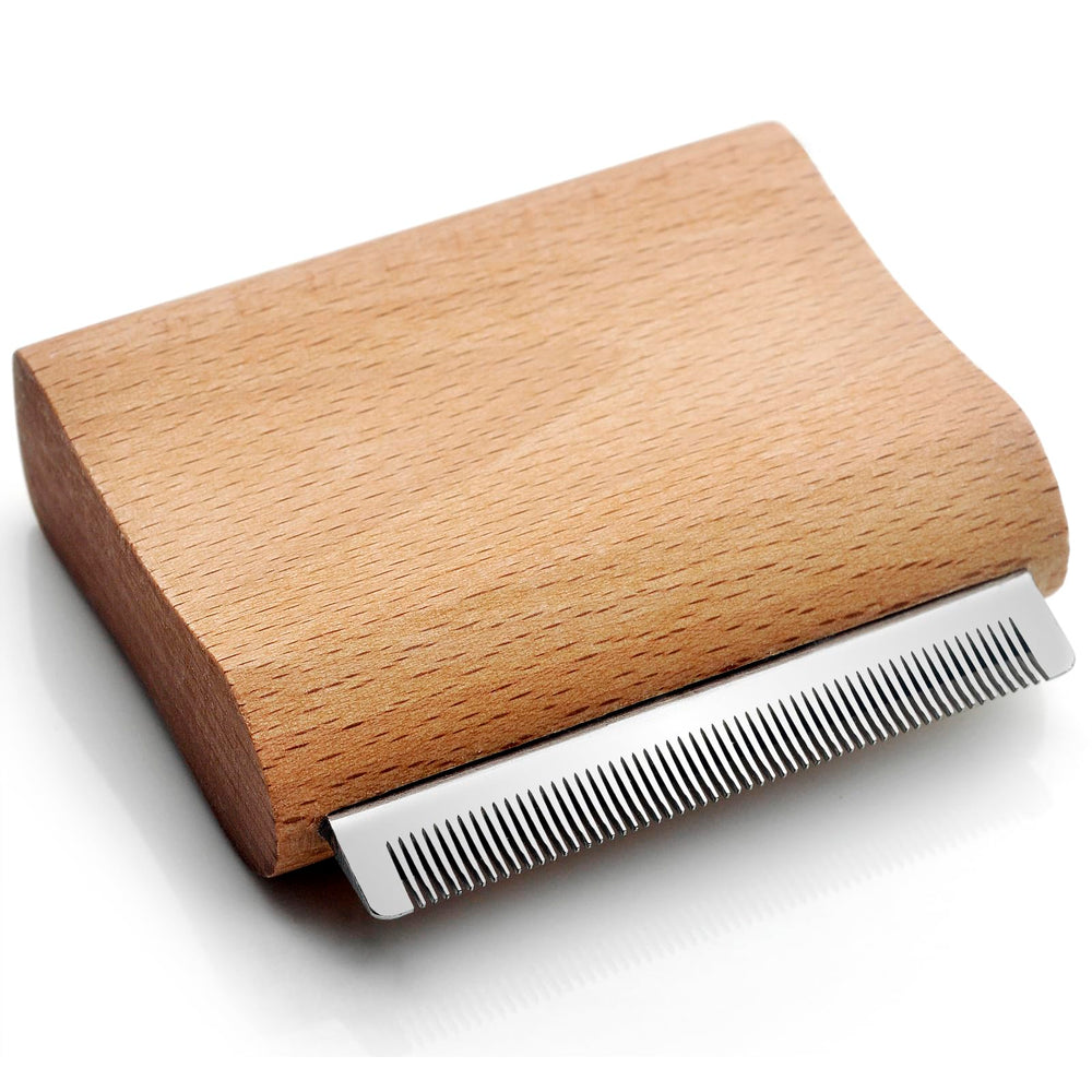 KAIFONG cepillo deslanado para gatos con mango de madera, reduce pelo suelto