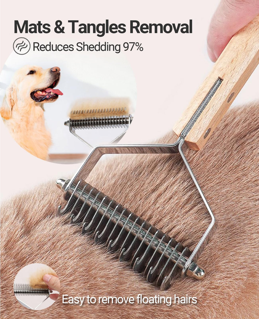 KAIFONG rastrillo deslanado de pelo de mascota en madera para pelos sueltos