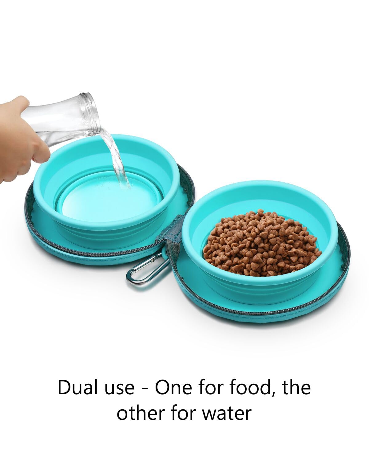 KALLAK tazones dos-en-uno para comida y agua, ideal para viajes.
