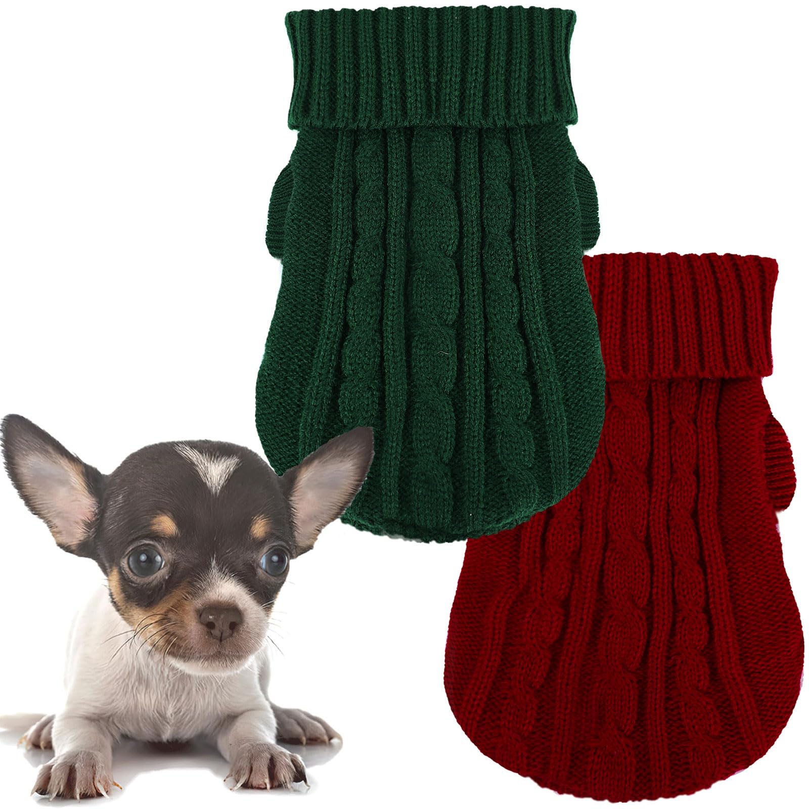 Kallfir's Cutie: dos suéteres para perros en paquete, abrigo práctico para el invierno.