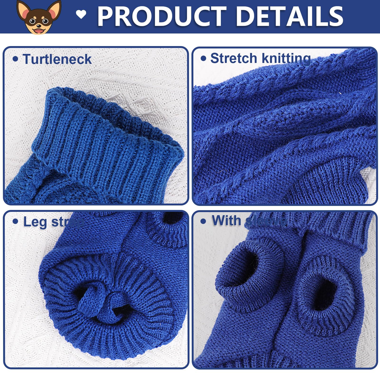 Kallfir's cutie tejido punto sólido, frente; cuello alto para climas fríos