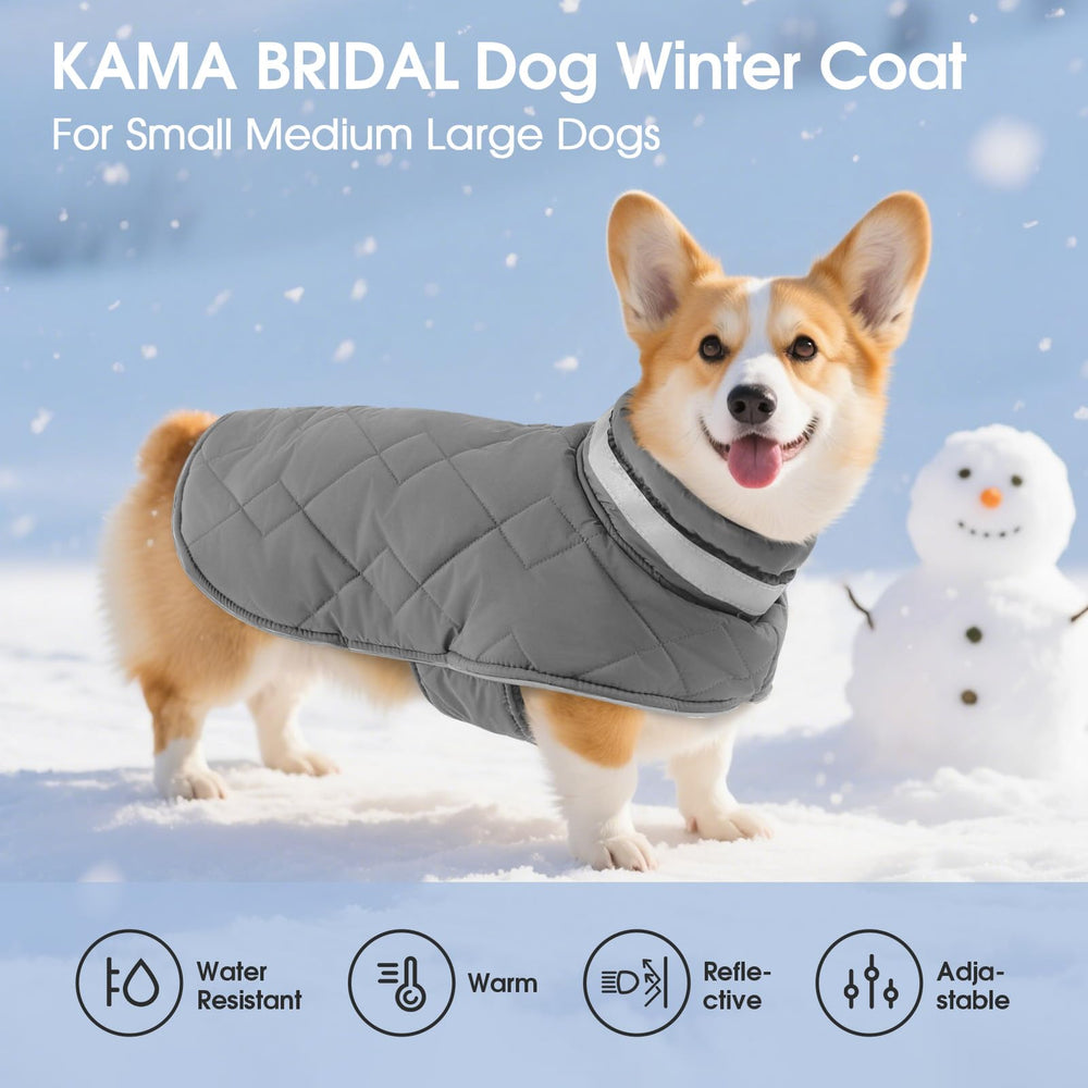 KAMA BRIDAL abrigo invierno para perro - cuello alto, mantiene el cuello protegido