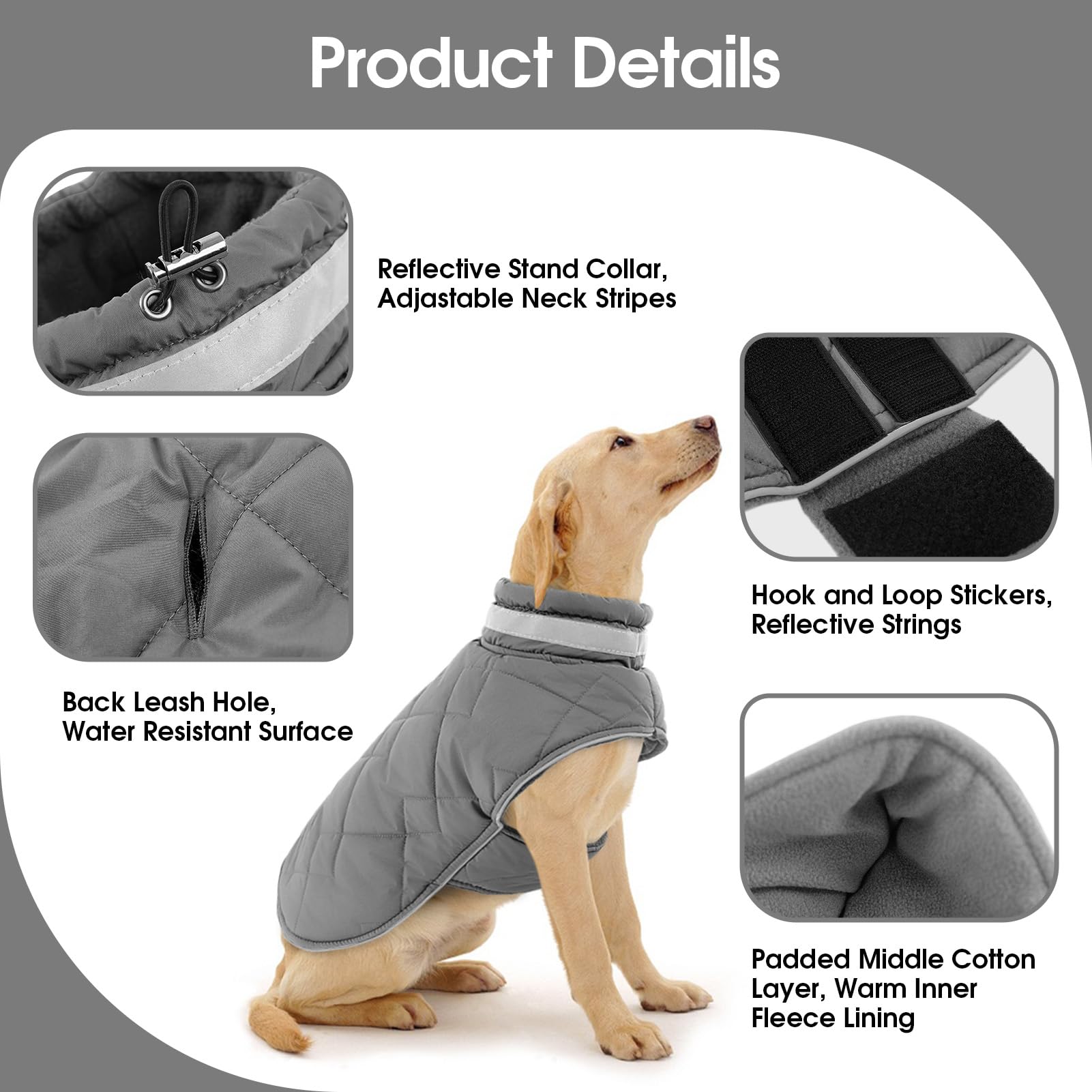KAMA BRIDAL abrigo invierno para perro - dorso visible, protege contra viento y frío