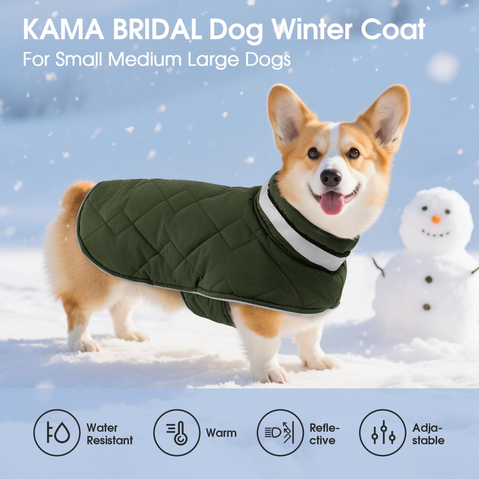 KAMA BRIDAL abrigo para perro talla S, ajuste cómodo para razas pequeñas.