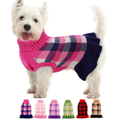 KAMA BRIDAL suéter vestido para perro a cuadros, cálido y cómodo para paseos