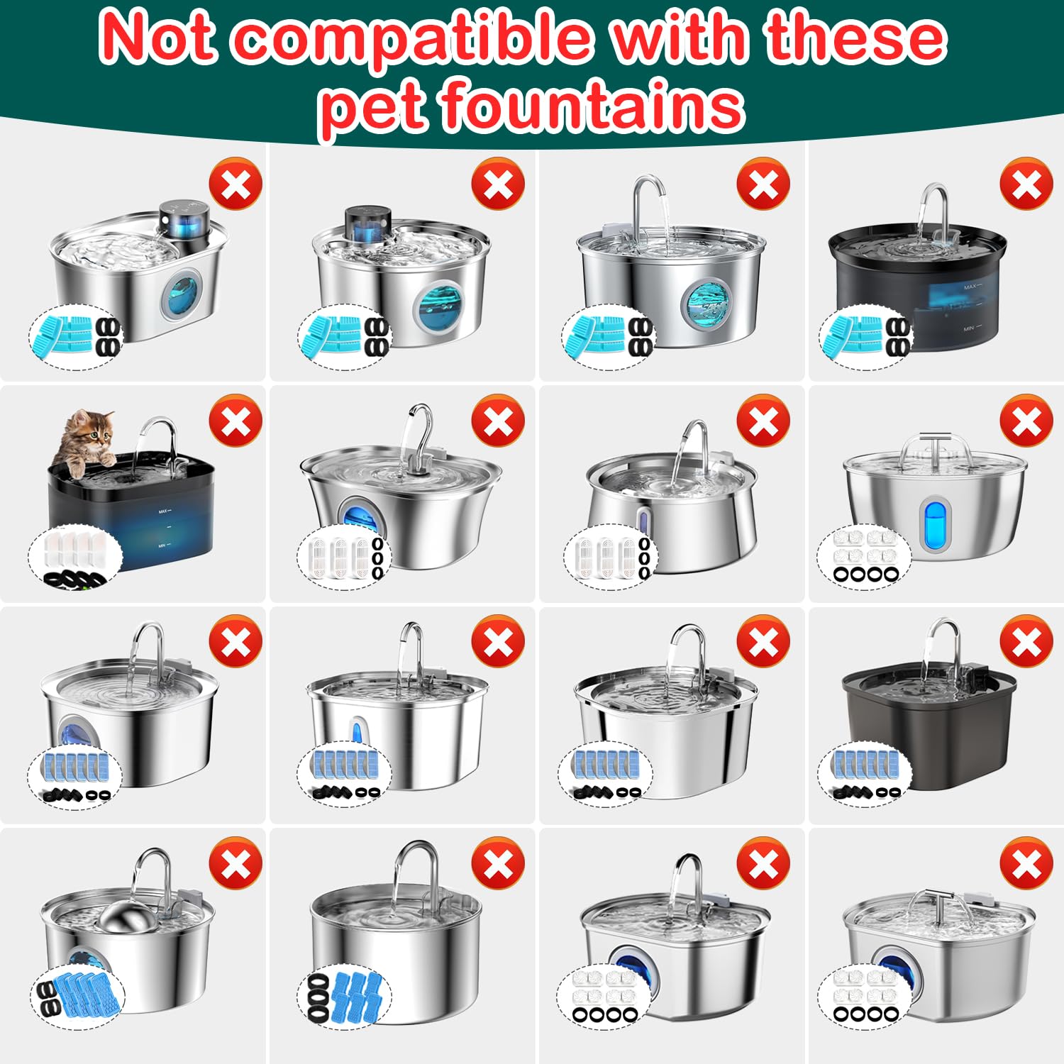 KANCHOU filtros compatibles con diversas fuentes para gatos