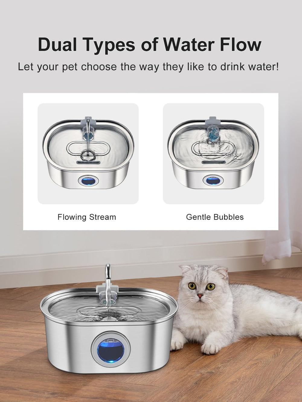 KANCHOU fuente para gatos, limpieza sencilla y mantenimiento recomendado.