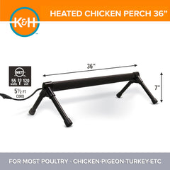 K&H Percha caliente para coop, ergonómica y segura para el descanso diario.