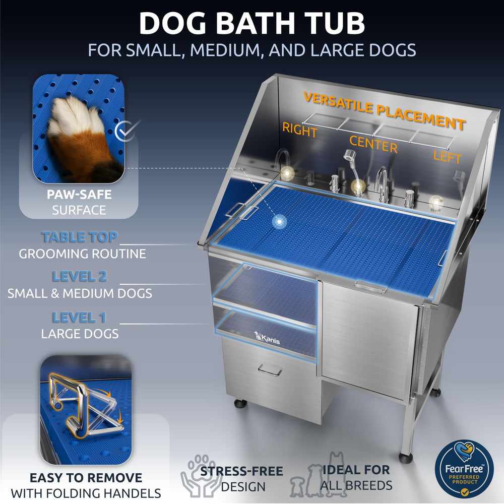 KANIS dos cajones deslizantes para herramientas y accesorios de grooming.