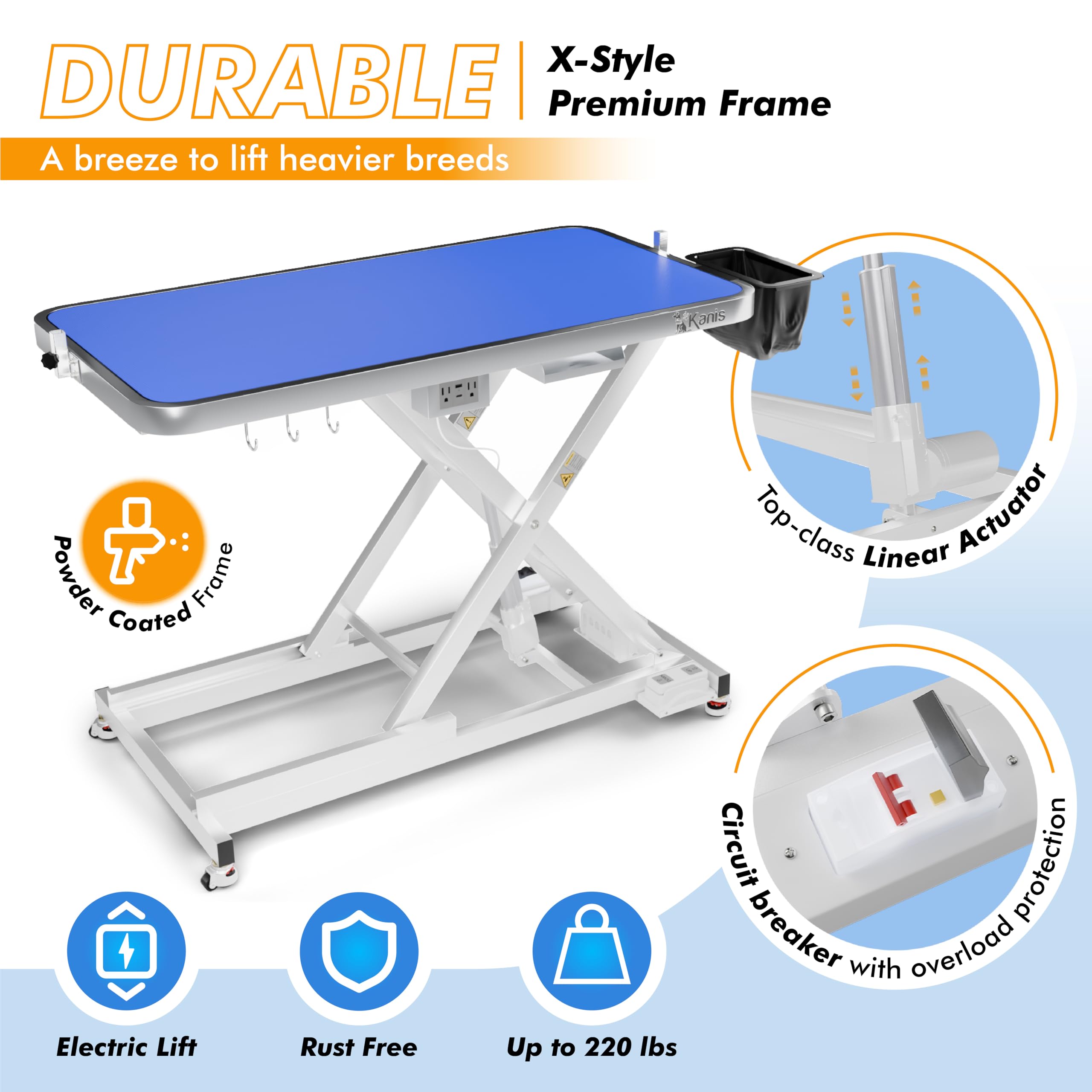 KANIS mesa de grooming eléctrica para perros altura ajustable para diferentes tamaños