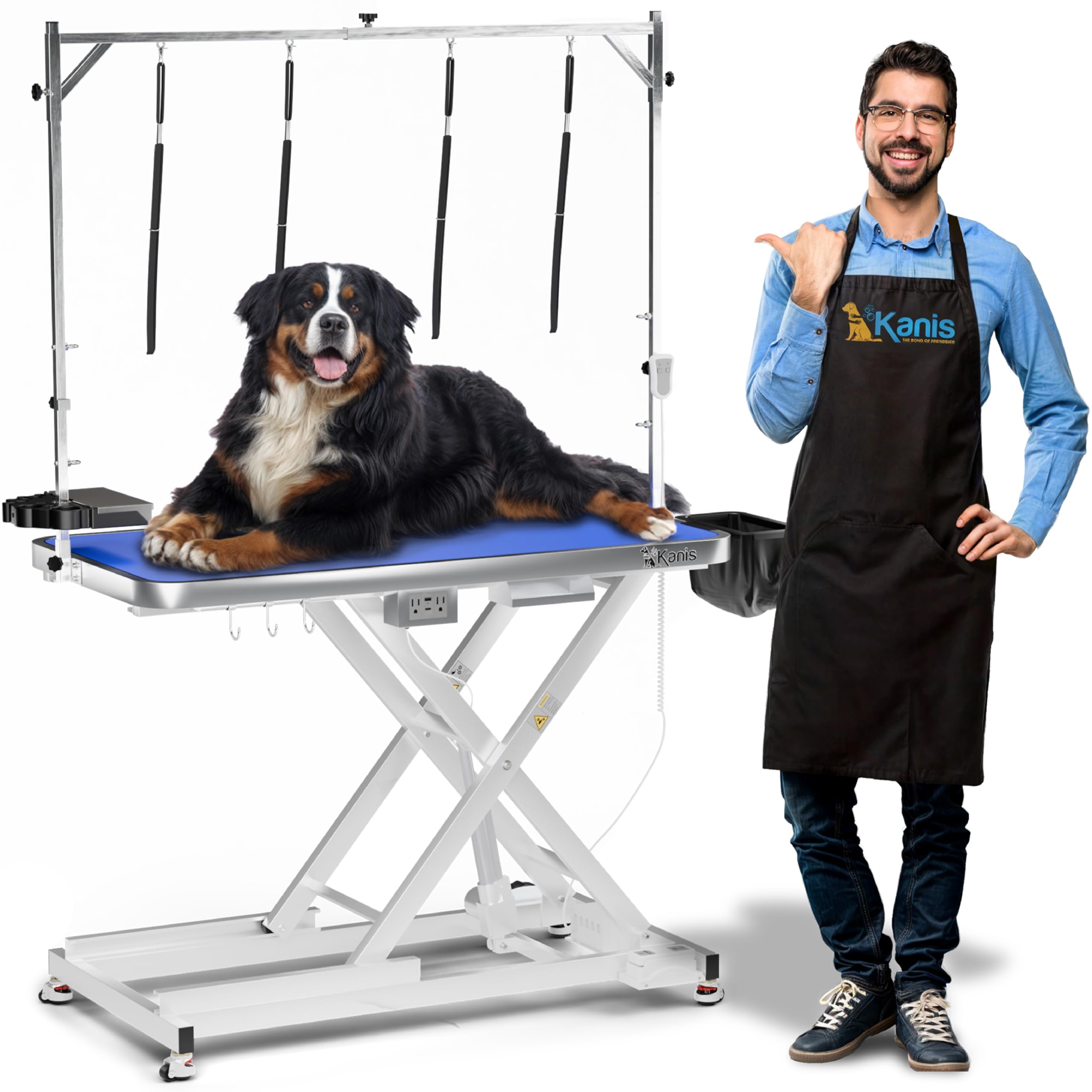KANIS mesa de grooming eléctrica para perros profesional, superficie estable para sesiones seguras