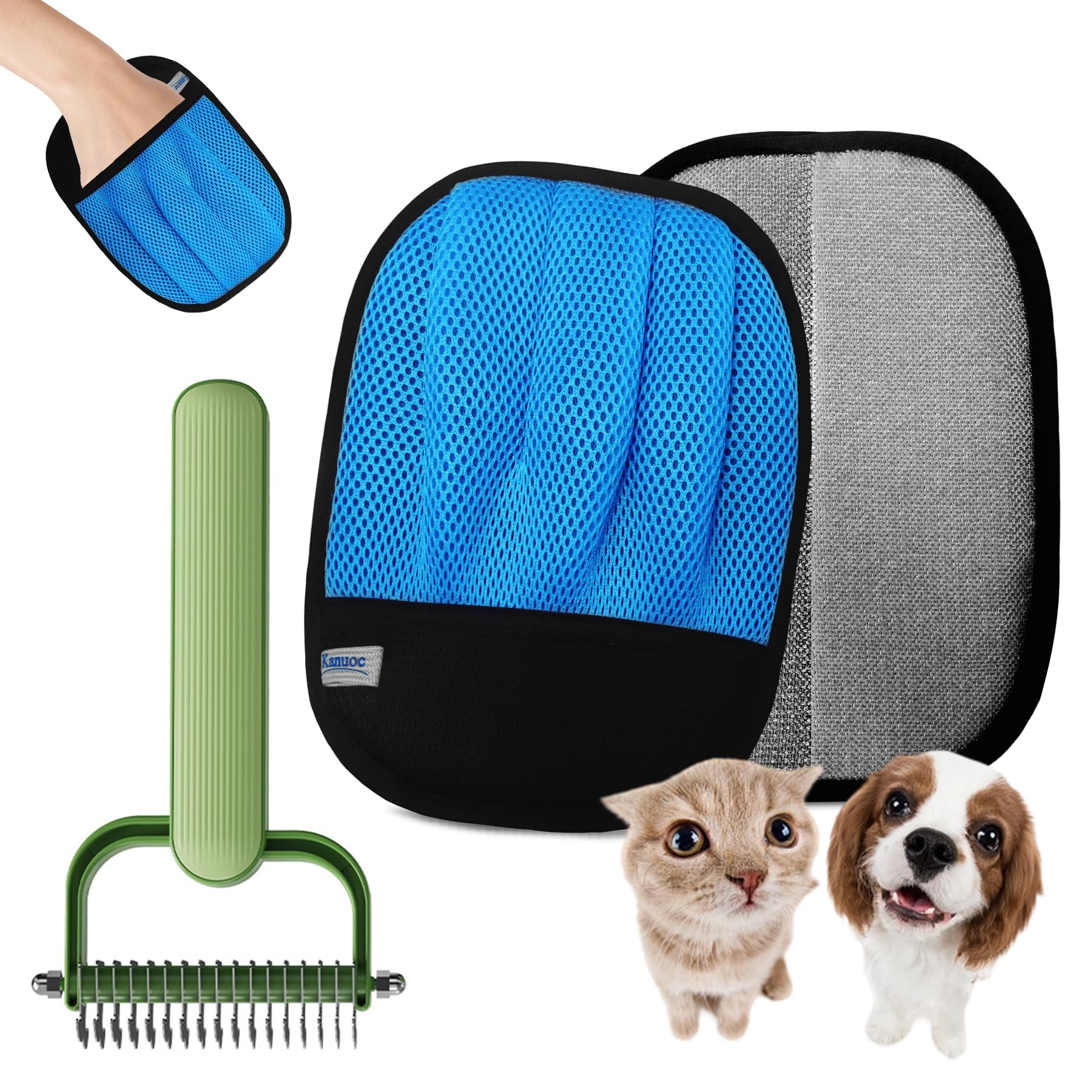 kanuoc guante-eliminacion-pelo-mascotas para telas y muebles, limpieza suave.