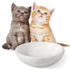 Cuenco Karibiber blanco de mármol para gato, elegante y duradero.