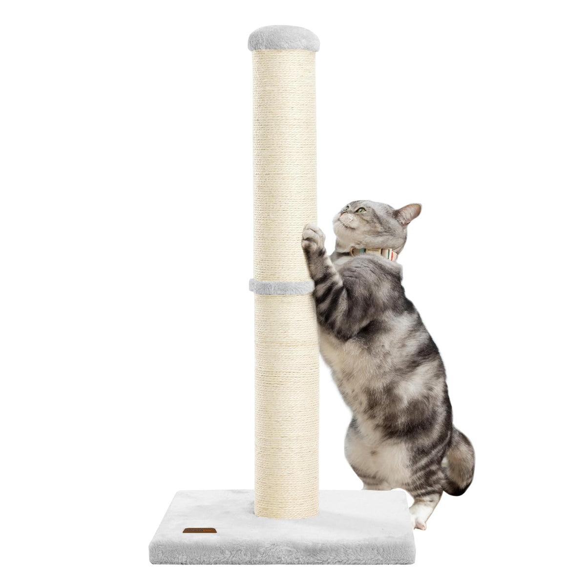 Karolpar poste rascado para gatos, sisal gris, 34 pulgadas, ideal para gatos grandes.