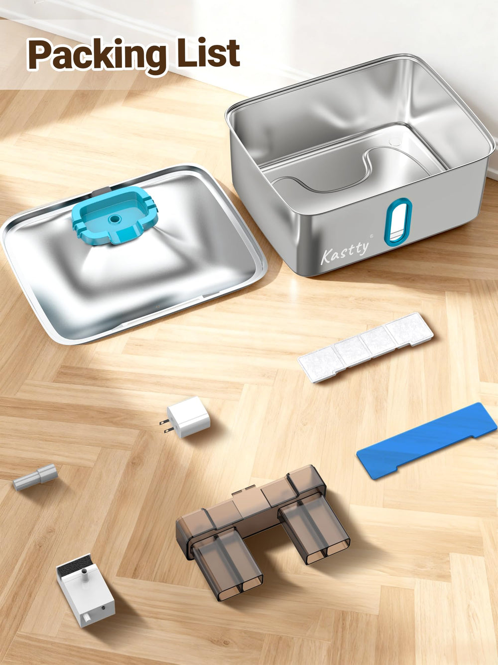 Dispensador de agua Kastty para hogares con mascotas múltiples.