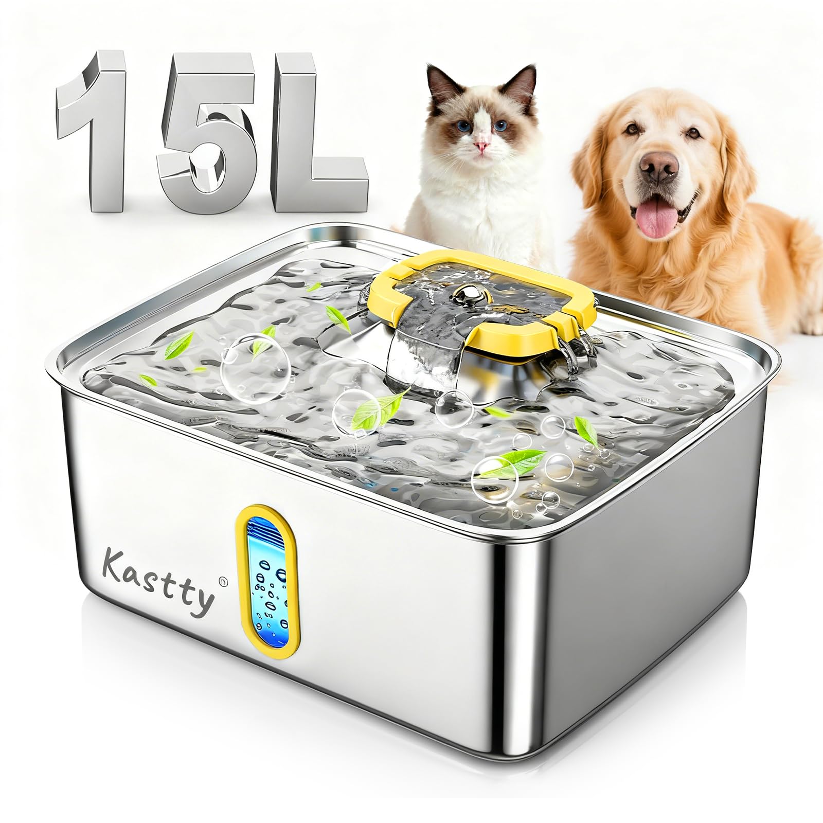Kastty fuente para perros grandes, visualiza el nivel de agua para evitar recargas constantes.