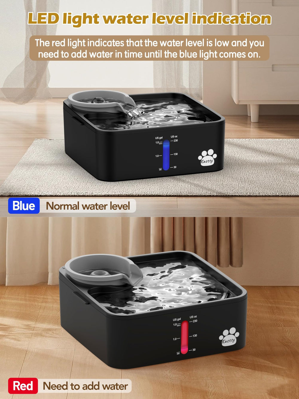 Bolsa de pre-filtrado Kastty que atrapa pelos y residuos para agua más clara.