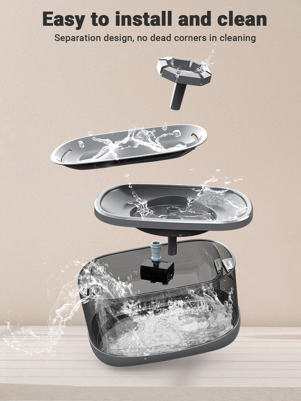Kastty tanque-agua-transparente, ver nivel sin abrir.