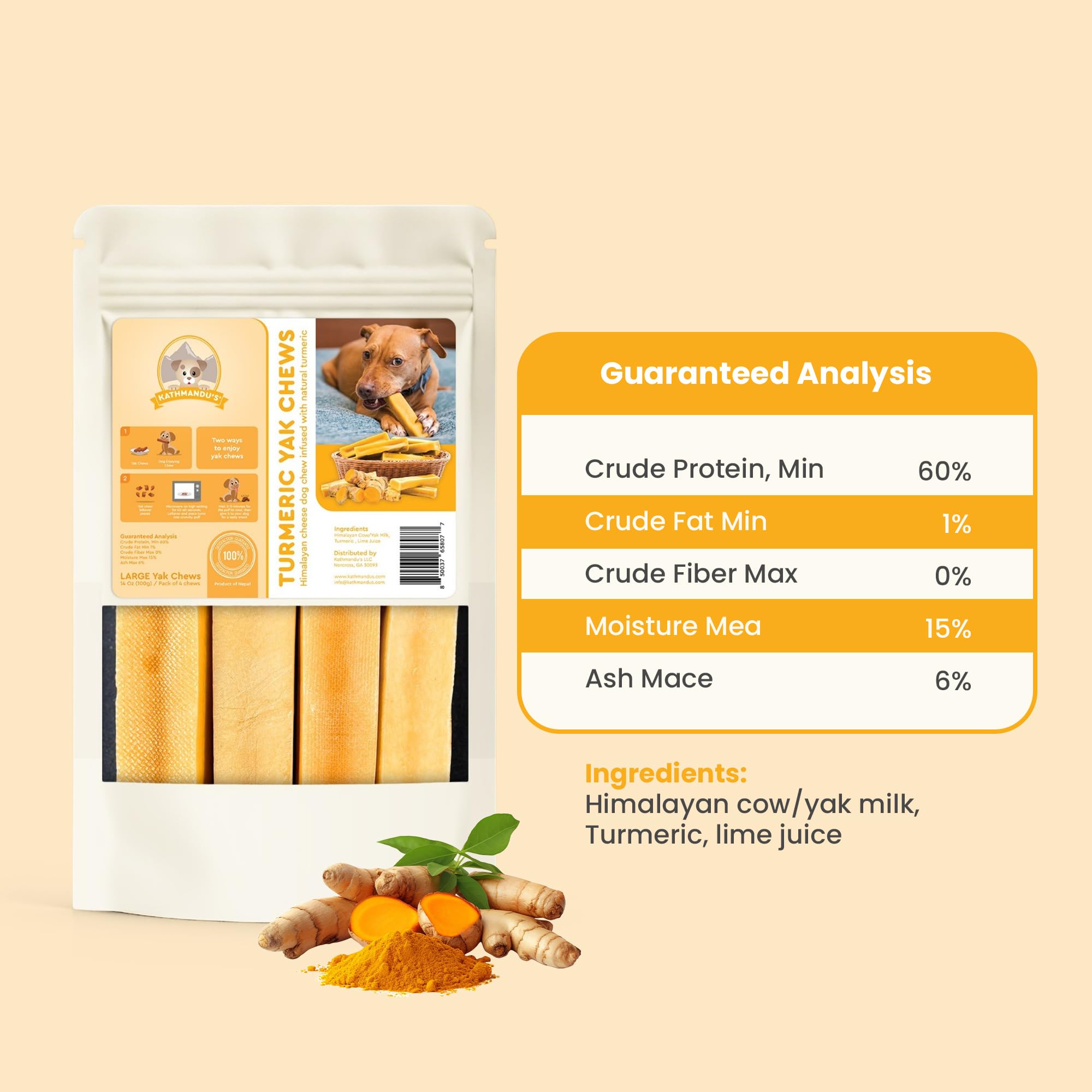 KATHMANDU'S masticables de yak con curcuma, higiene dental natural