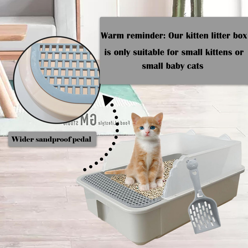 kathson bandeja de arena semi cerrada para gatos pequeños, diseño compacto.