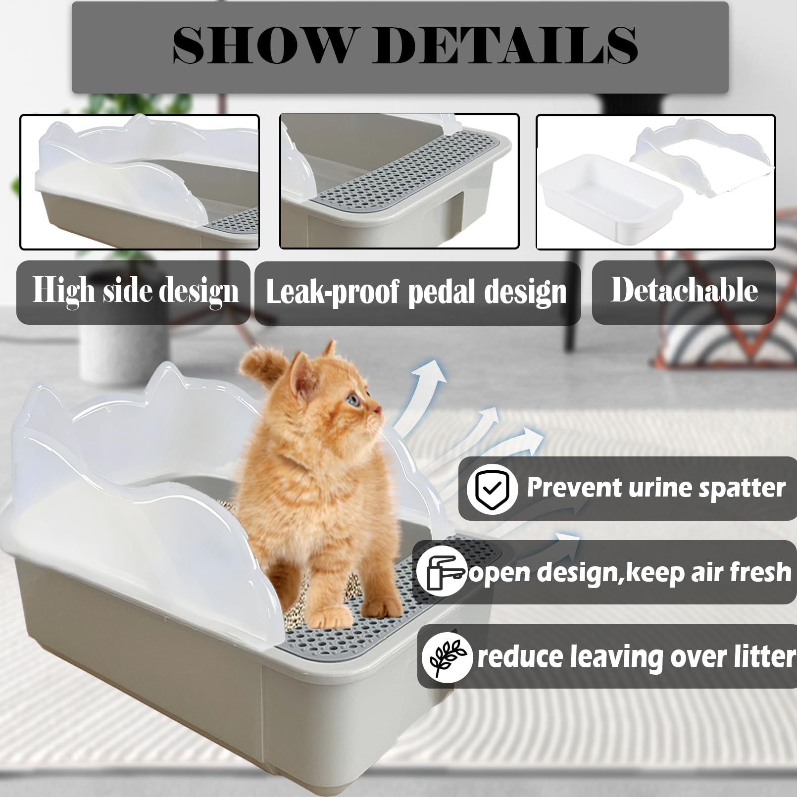 kathson caja para gatitos con entrada baja, fácil de usar.