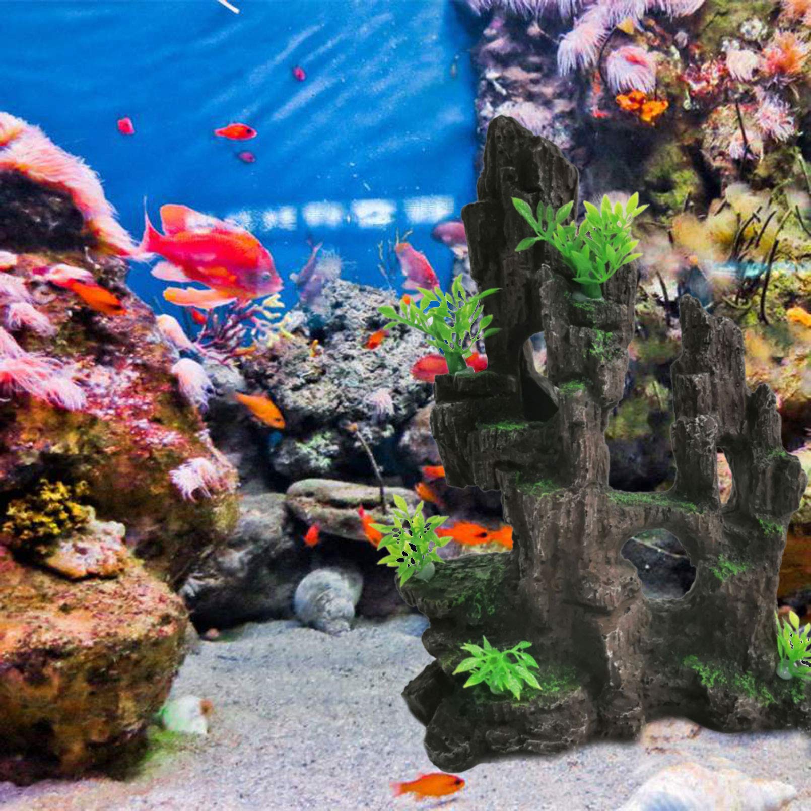 Kathson Montaña decorativa: mejora visual y refugio para peces pequeños.