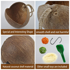 Nido de coco para periquitos Kathson, establecimiento cálido para dormir.