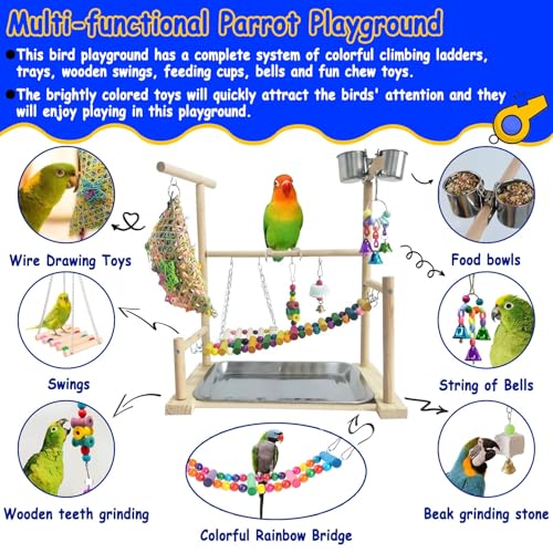 Kathson parque-juego-aves-juguete-masticable-calcio, estimula masticación y estimulación mental.