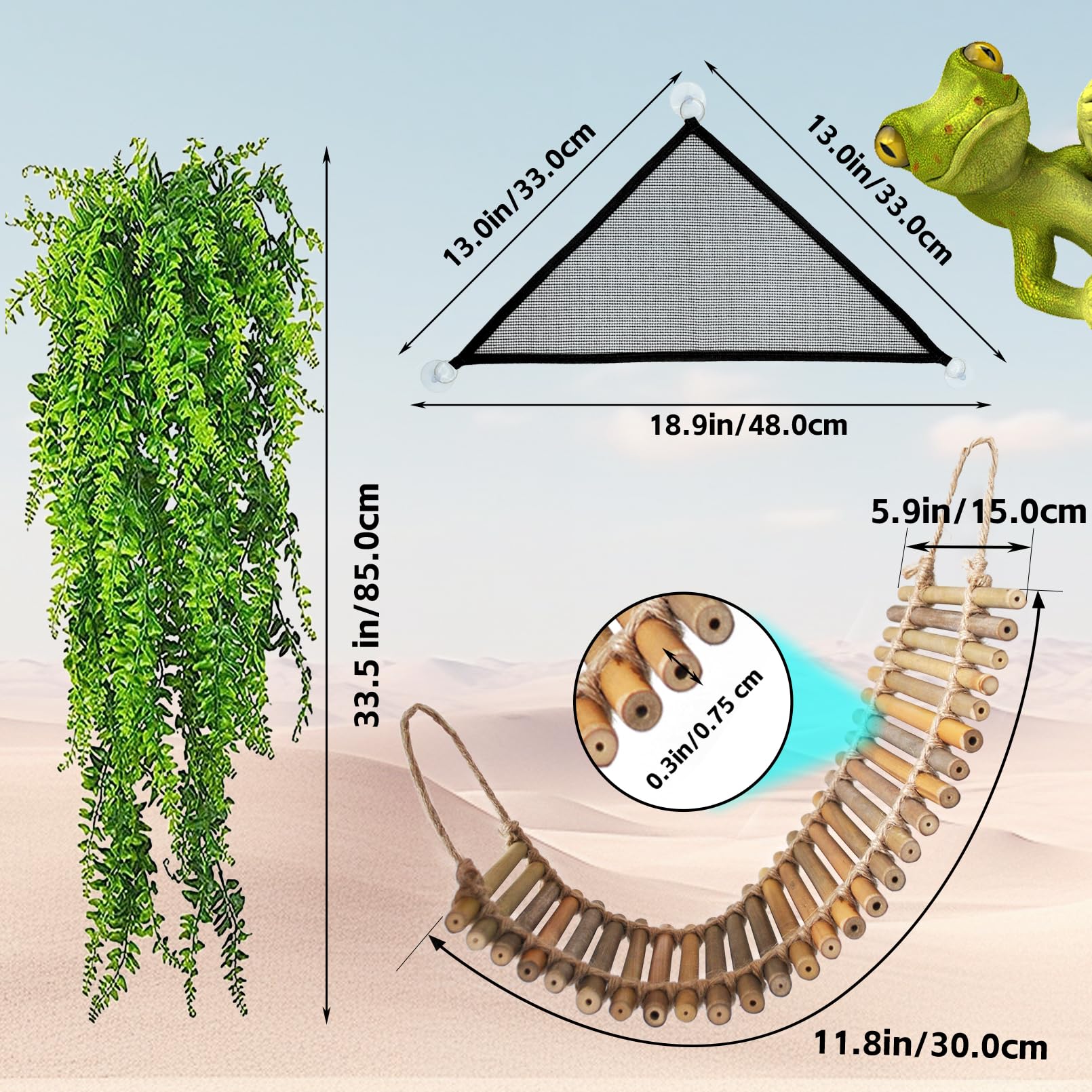 Kathson planta colgante para terrario, añade hábitat natural sin ocupar espacio.