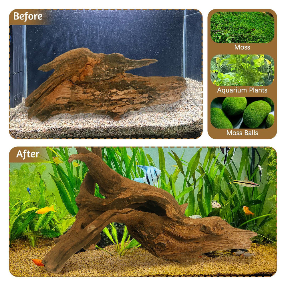 Ramo de madera flotante Kathson, forma única que crea hábitat visual atractivo para peces.
