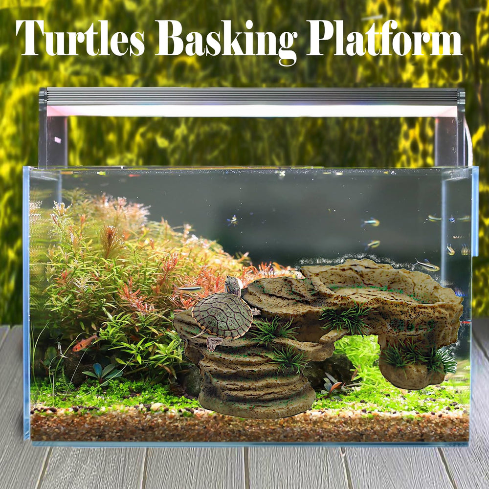 Kathson roca-tanque reptiles descanso tortugas, diseño compacto y funcional.