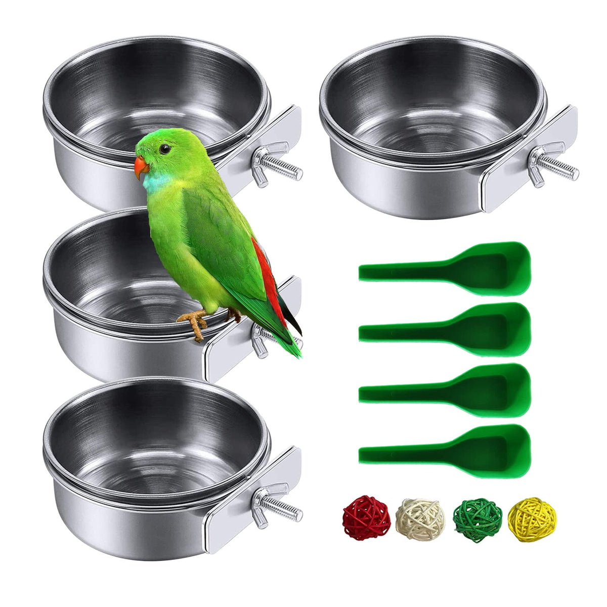 Kathson tazones para aves de acero inoxidable, duraderos para comida y agua.