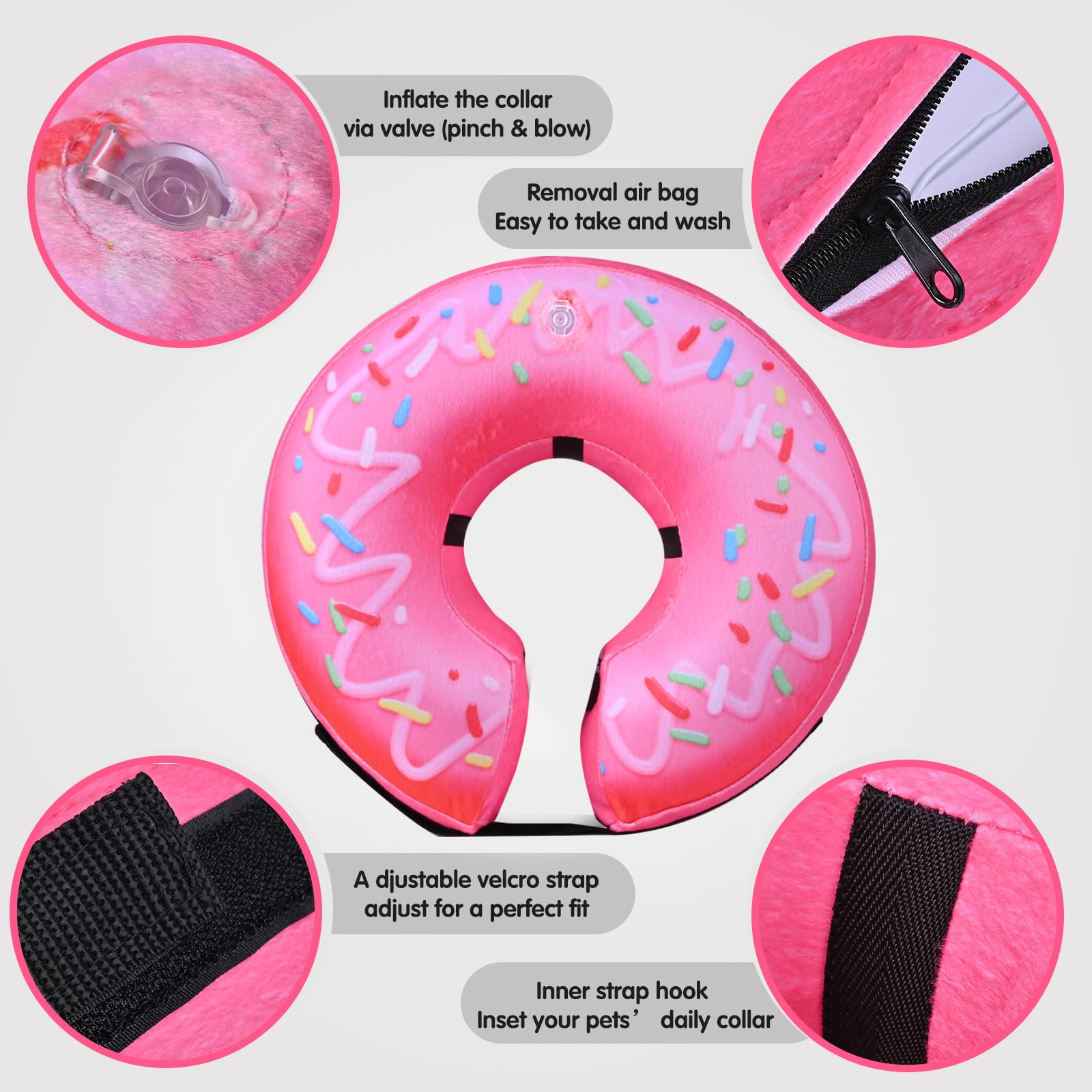 Katoggy collar inflable con ajuste de velcro para un ajuste seguro