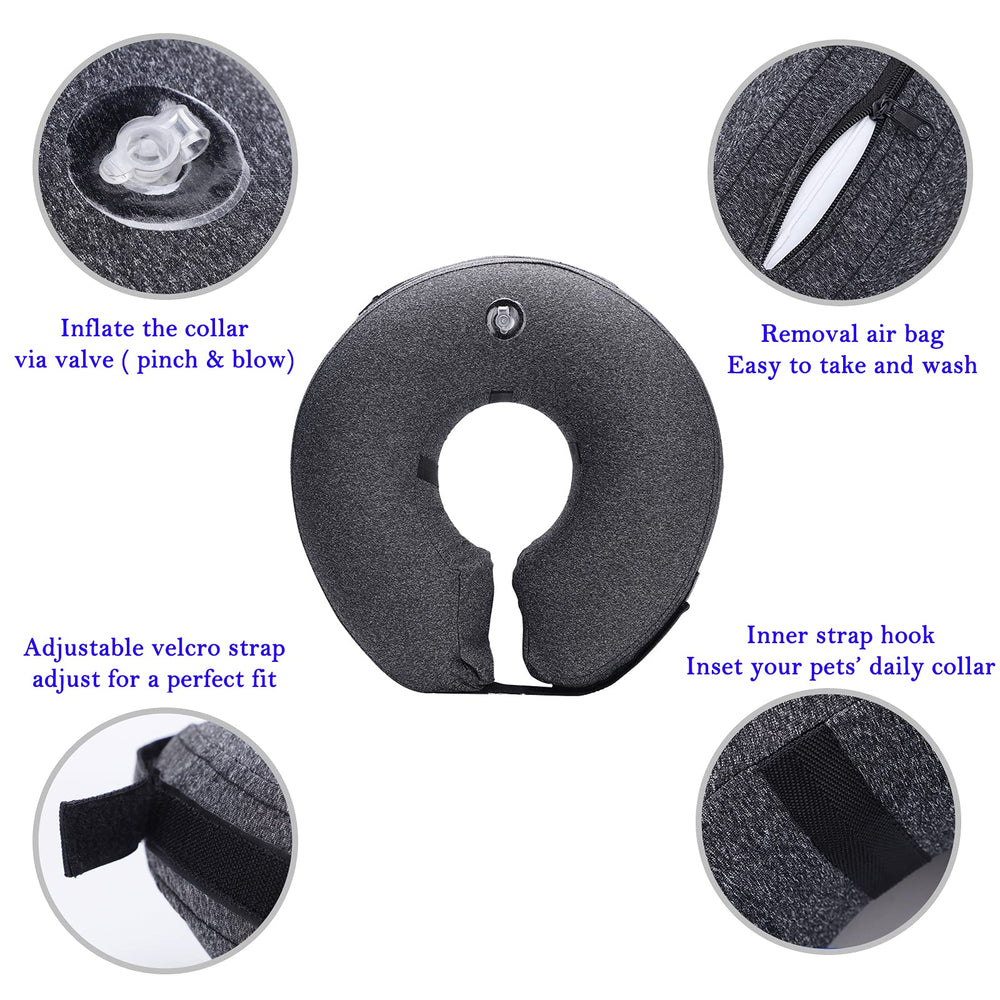 Katoggy collar cono inflable, visión no obstruida para libertad de movimiento