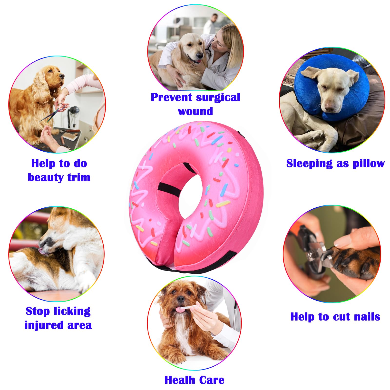 Katoggy collar inflable talla S para gatos y perros pequeños, cómodo